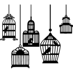 Ambiance - sticker sticker oiseaux dans 5 cages