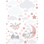 Ambiance - sticker stickers oiseaux et lune amis des petits