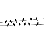 Ambiance - sticker sticker oiseaux sur fils