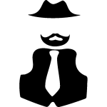 Ambiance - sticker sticker ordinateur chapeau, barbe et gilet