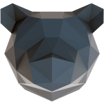 Ambiance - sticker sticker origami 3d ours noir