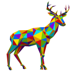 Ambiance - sticker sticker origami cerf multicolore