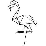 Ambiance - sticker sticker origami flamant rose