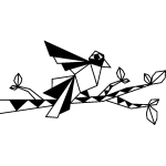 Ambiance - sticker sticker origami oiseau sur sa branche