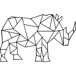 Ambiance - sticker sticker origami rhinoc�ros design