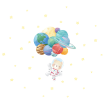 Ambiance - sticker stickers ourson astronaute dans l'espace