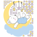Ambiance - sticker stickers ourson joueur sur son nuage + 80 �toiles