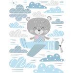 Ambiance - sticker sticker ourson libre dans les air