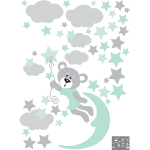 Ambiance - sticker stickers ourson libre heureux dans le ciel
