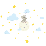 Ambiance - sticker stickers oursons et les nuages cerfs - volants