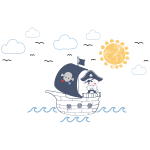 Ambiance - sticker stickers ourson le pirate des mers