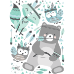 Ambiance - sticker stickers ourson et le renard indien