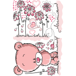 Ambiance - sticker stickers oursons et son champs de fleurs