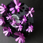 Ambiance - sticker pack de 12 fleurs 3d chics adh�sives miroir violet