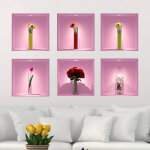 Ambiance - sticker pack de 6 stickers 3d les fleurs