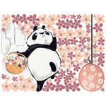 Ambiance - sticker sticker panda en balade + 90 fleurs