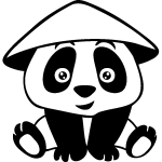 Ambiance - sticker sticker panda avec chapeau