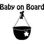 Ambiance - sticker sticker panier avec ruban et �toile baby on board