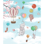 Ambiance - sticker papier peint panoramique pr�encoll� animaux dans les airs h 280 x l 240 cm