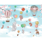 Ambiance - sticker papier peint panoramique pr�encoll� animaux enchant�s h 280 x l 360 cm