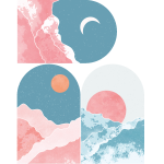 Ambiance - sticker papier peint pr�encoll� 3 arches regarde la vie en rose