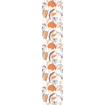 Ambiance - sticker papier peint pr�encoll� abstrait fleurs blanc et orange h300 x l60 cm