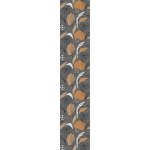 Ambiance - sticker papier peint pr�encoll� abstrait fleurs gris et orange h300 x l60 cm