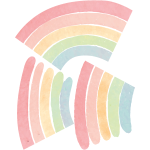 Ambiance - sticker papier peint pr�encoll� - arc - en - ciel dessin pastel - g�ant