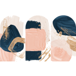 Ambiance - sticker papier peint pr�encoll� arches abstraits roses et bleus