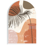Ambiance - sticker papier peint pr�encoll� arche feuille de palmier ethnique