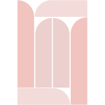 Ambiance - sticker papier peint prencoll - arches rose poudre - gant