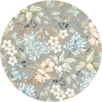 Ambiance - sticker papier peint pr�encoll� composition florale champ�tre aquarelle