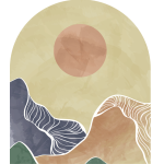 Ambiance - sticker papier peint pr�encoll� - fen�tre du monde abstrait d�sertique g�ant