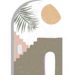 Ambiance - sticker papier peint pr�encoll� fresque arche vue �gyptienne