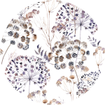 Ambiance - sticker papier peint pr�encoll� fresque fleurs champ�tre vintage aquarelle blanc