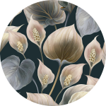 Ambiance - sticker papier peint pr�encoll� fresque fleurs lys de paix