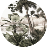 Ambiance - sticker papier peint pr�encoll� fresque jungle tropicale vintage