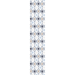 Ambiance - sticker papier peint pr�encoll� losanges r�tro nuances de bleu h300 x l60 cm