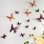 Ambiance - sticker papillons 3d marrons - 18 stickers papillons 3d authentiques