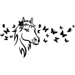 Ambiance - sticker sticker papillons et cheval