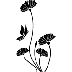 Ambiance - sticker sticker papillon �l�gant et fleurs