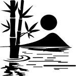Ambiance - sticker sticker paysage avec bambou