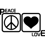 Ambiance - sticker sticker peace and love encadr�s