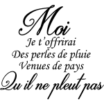 Ambiance - sticker sticker des perles de pluie venues de pays ou il ne pleut pas