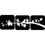 Ambiance - sticker sticker perroquets et colombe sur un arbre