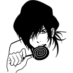 Ambiance - sticker sticker personnage manga avec une sucette