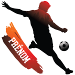 Ambiance - sticker sticker personnalis� pr�nom footballeur en action