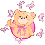 Ambiance - sticker sticker petit ourson et ses papillons
