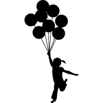 Ambiance - sticker sticker petite fille avec ses ballons volant