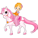 Ambiance - sticker sticker petite fille et son poney rose